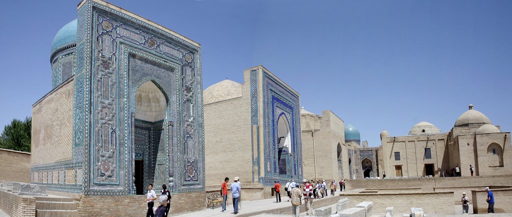 Samarkand - Panorama - Inside Shah-i-Zinda necropolis