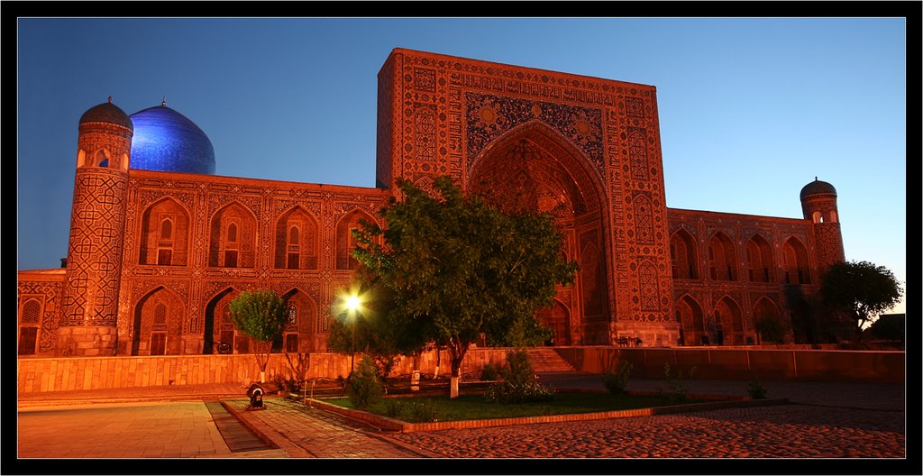 Panorama in the heart of Registan early morning - Samarkand - Uzbekistan