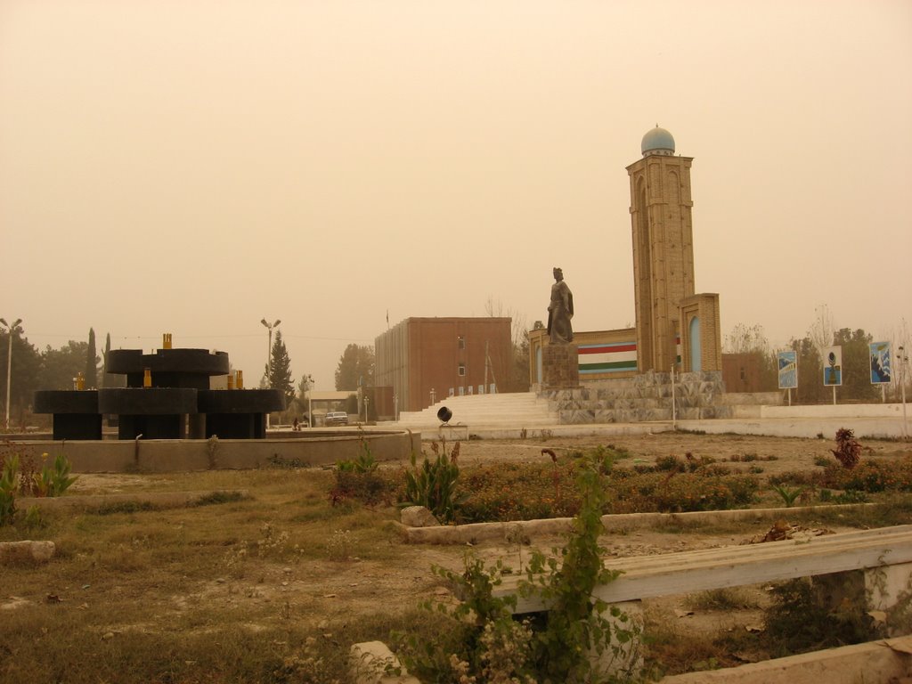 Ismoili Somoni monument. Bokhtar, Tajikistan.