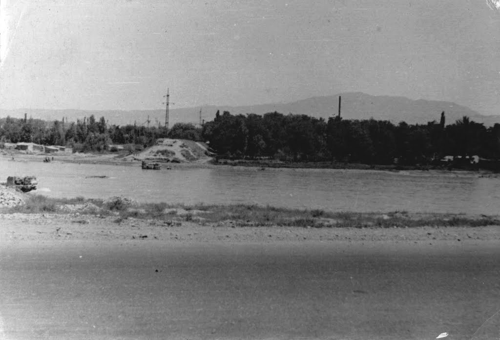 Сыр-Дарья весной 1964 года в районе улицы Запорожье у быков старого моста.