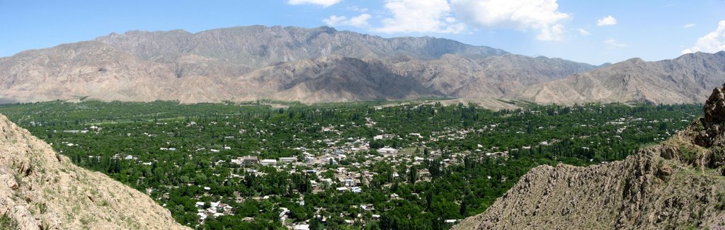 Panorama of Vorukh. Tajikistan.