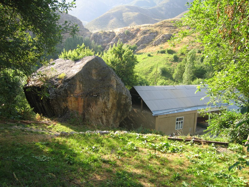 Pum village, stone & house