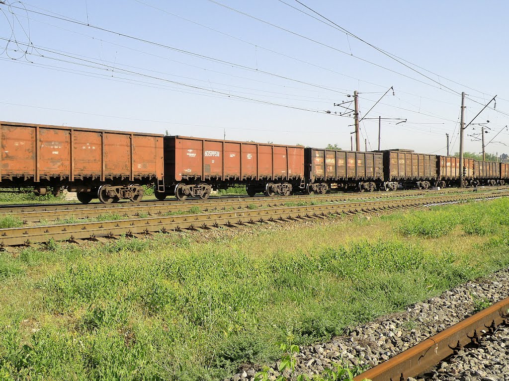 Полувагоны.