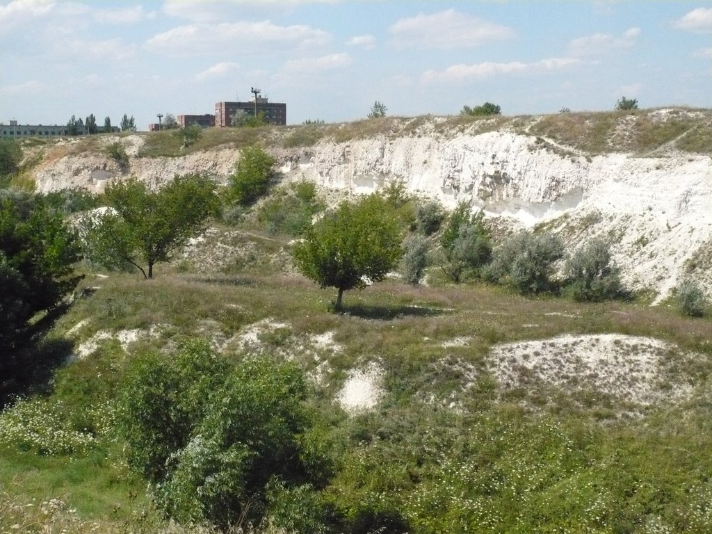 Меловые горы в парке.