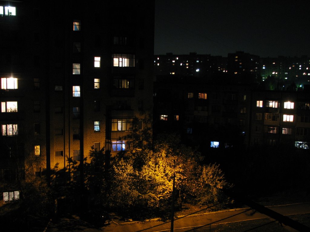 м/н Юбилейный Ночной вид с окна