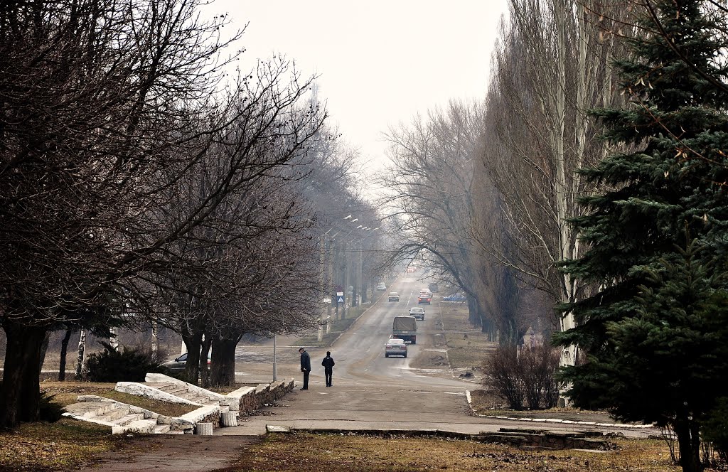 Харцызск, вид на ул. Адамца