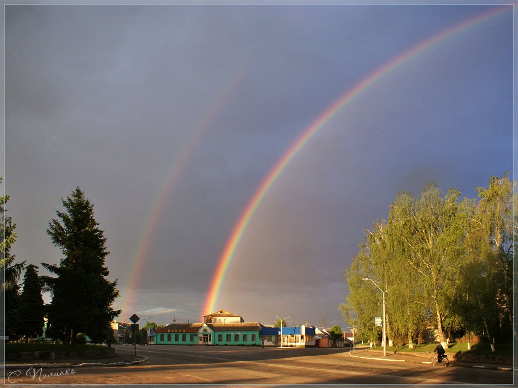 Веселка над площею Волі. Rainbow over the Liberty square