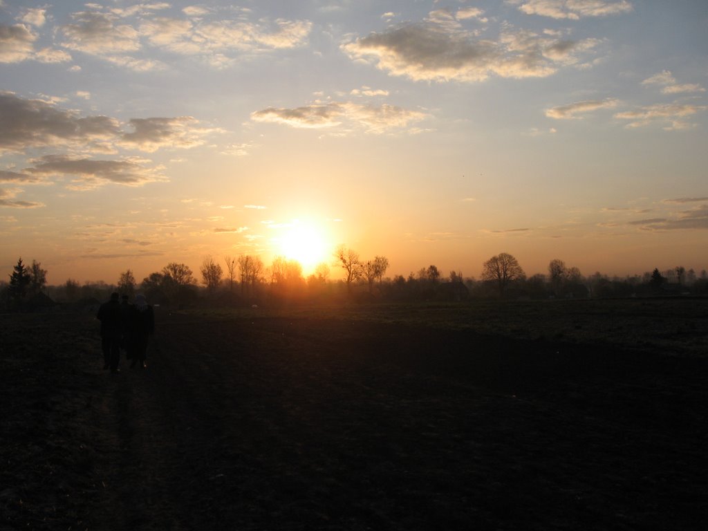 Play of the sun. Easter morning
