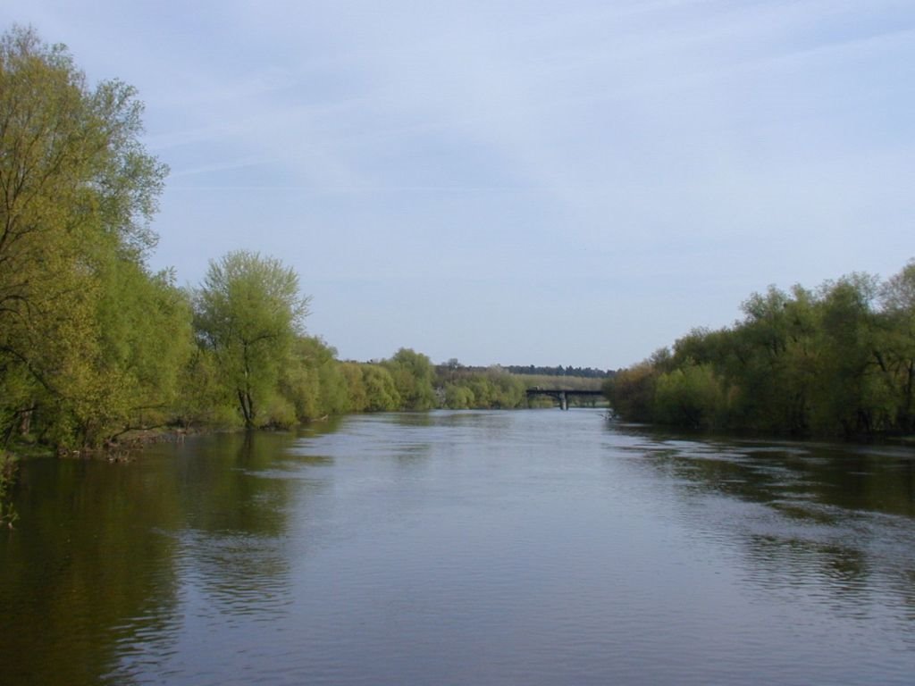 River Teteriv from a bridge Daylight