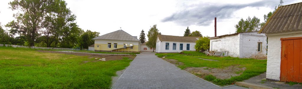 Панорама Заречанской школы с 5-ти фото