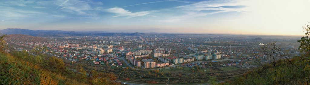 Munkács látképe a Lovácska hegyről (панорама Мукачева з гори Ловачка)