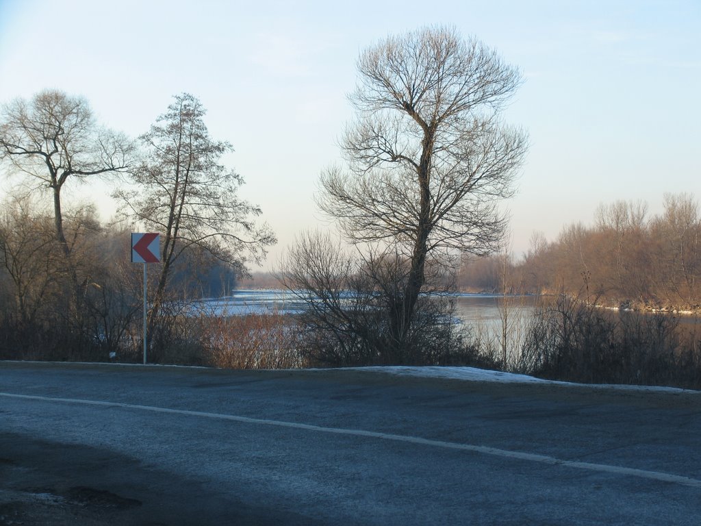 River Tisa at the Romanian-Ukrainian border