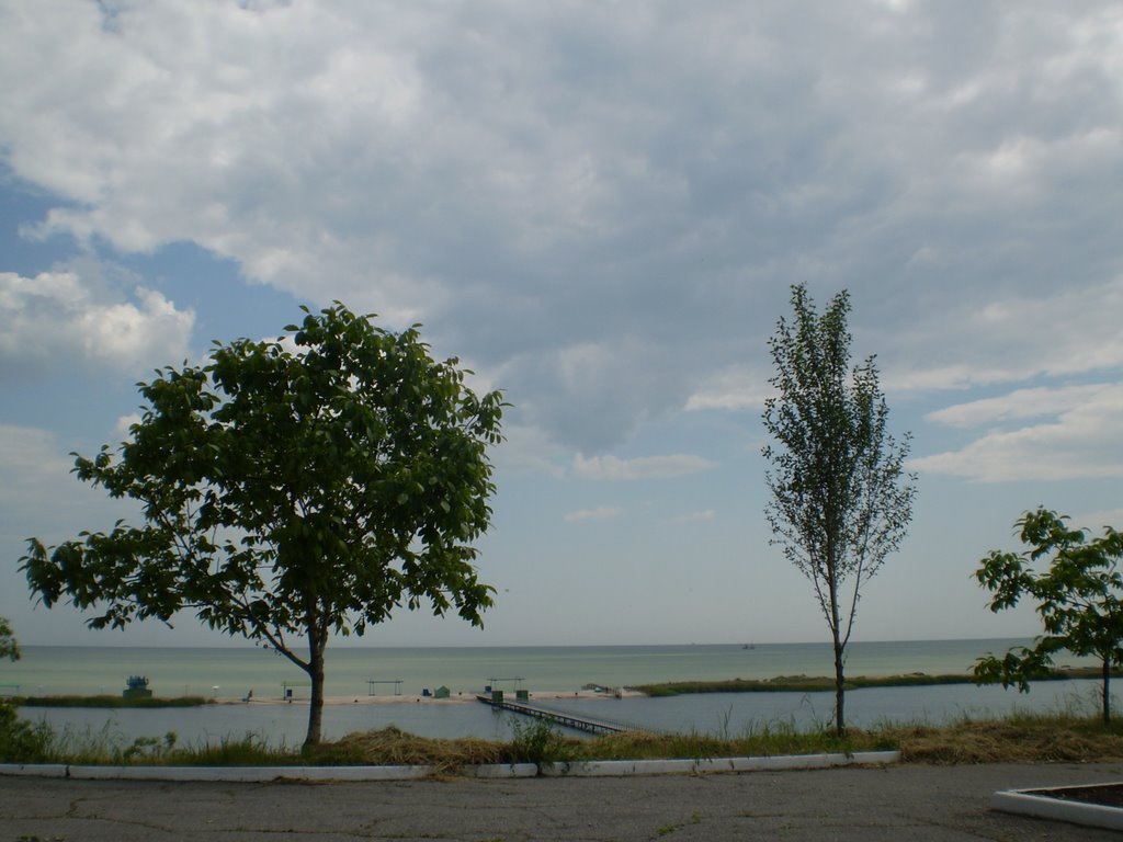 Город Приморск. Вид на Азовское море и косу /  View of Azov sea and scythe / 06_2008