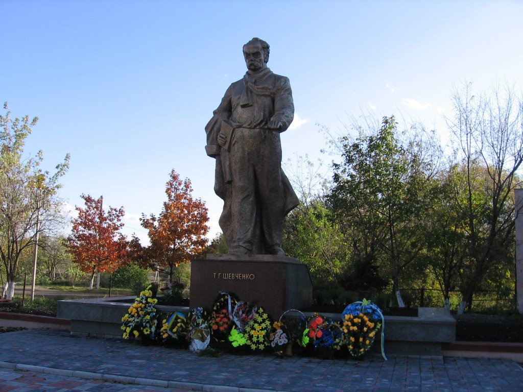 Taras Shevchenko monument in Zabolotiv