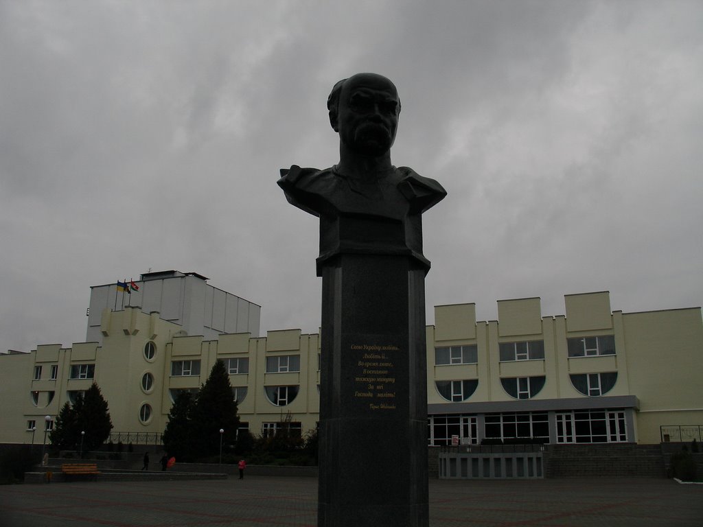 Центр Бородянки, памятник Шевченко
