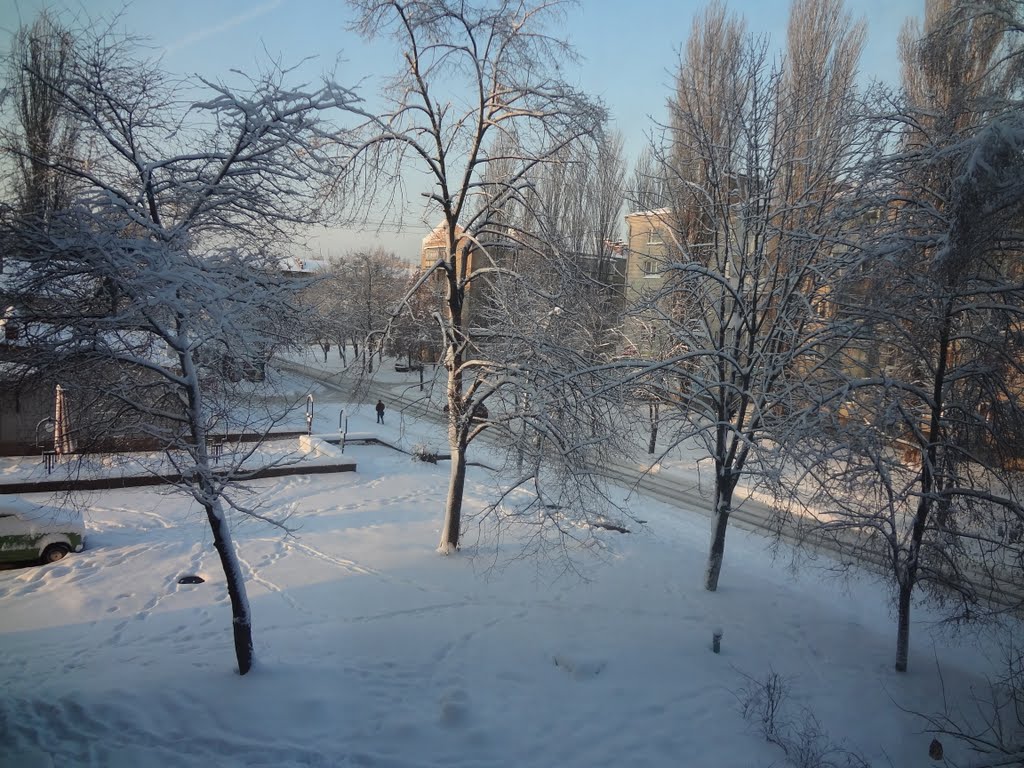 rue. Lagunova Marie, la ville de Brovary. Deux. hiver
