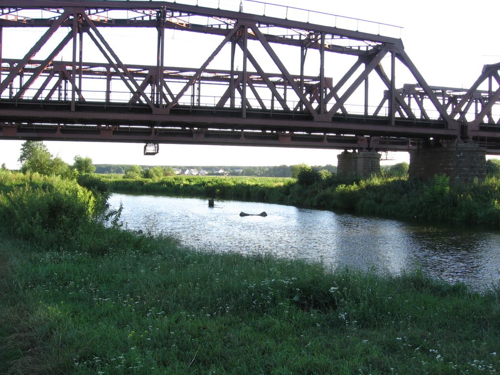 railway bridge, river Irpin