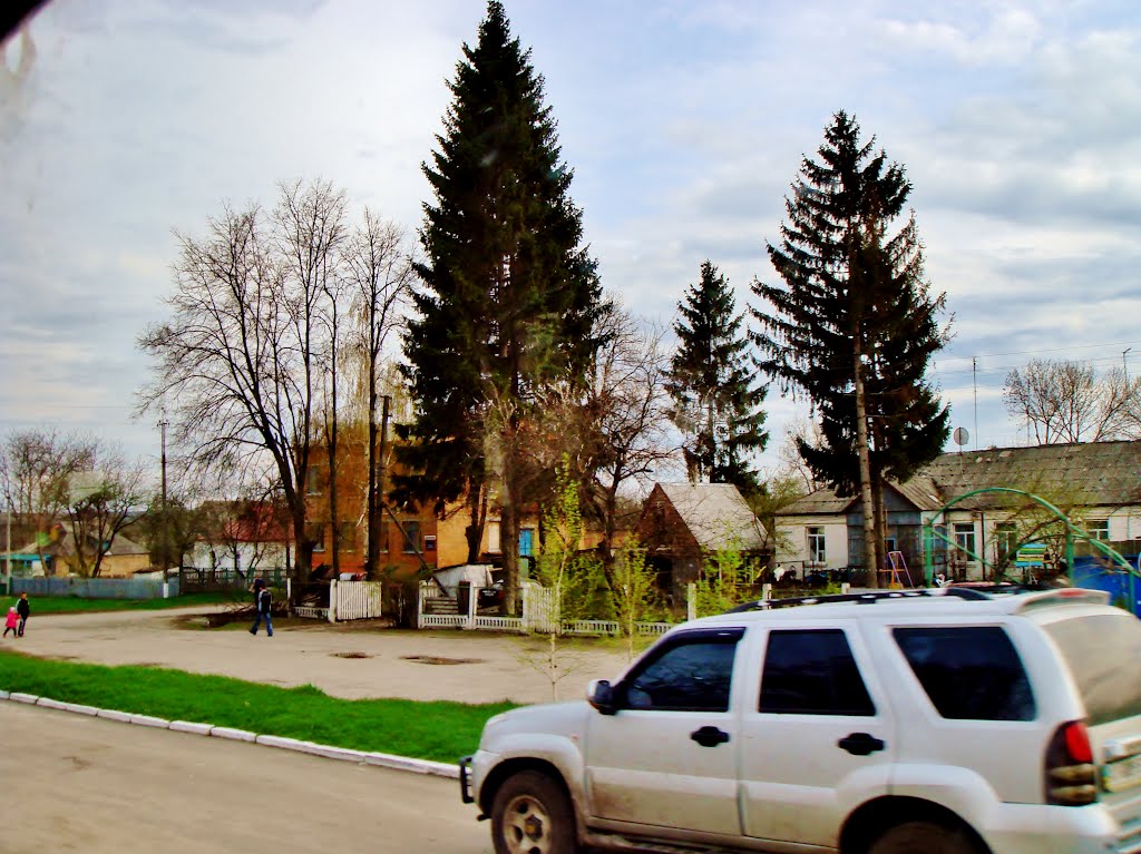 23.04.2012 17:22  Дорога Р04. По Белоцерковской улице города Тараща.