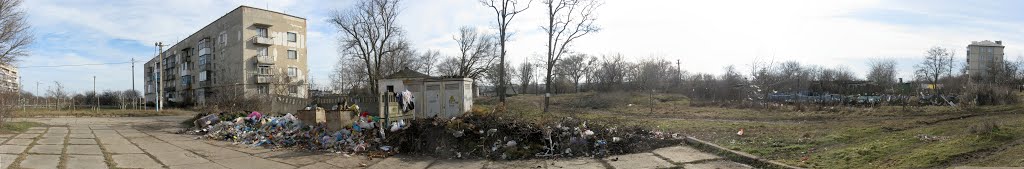 Панорама. Багерово. Городок. Мусорка и везде мусор по селу.