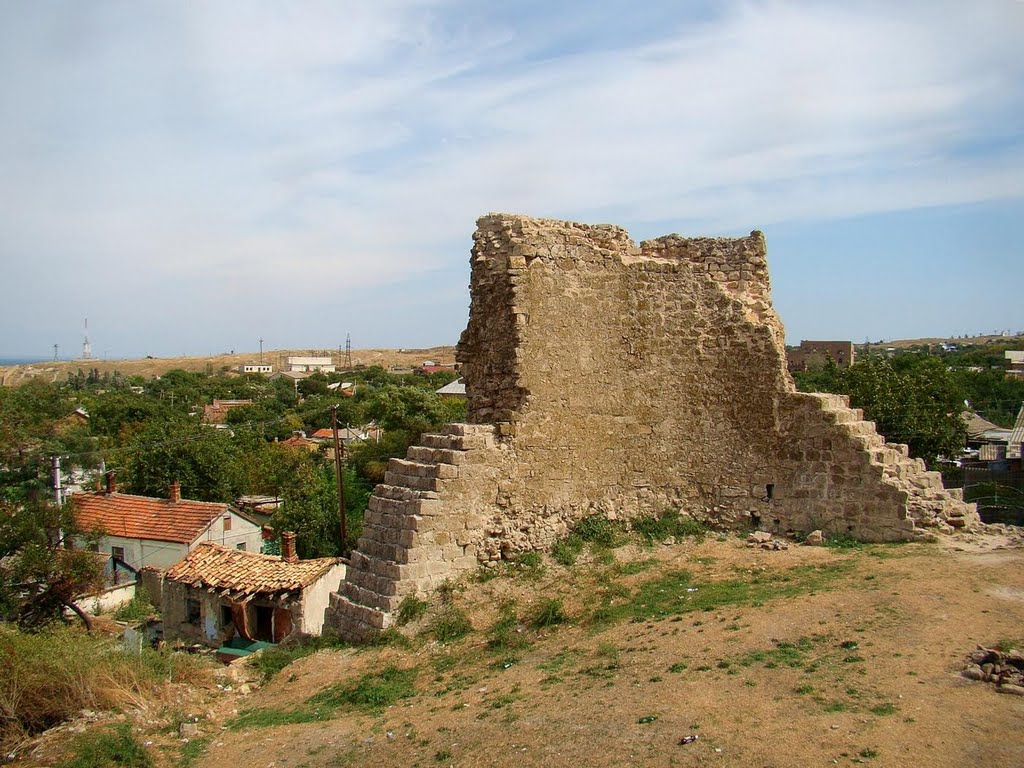 Феодосія - башта Джовані ді Скаффа, Feodosia - tower, Феодосия - башня Джовани ди Скаффа, 1342