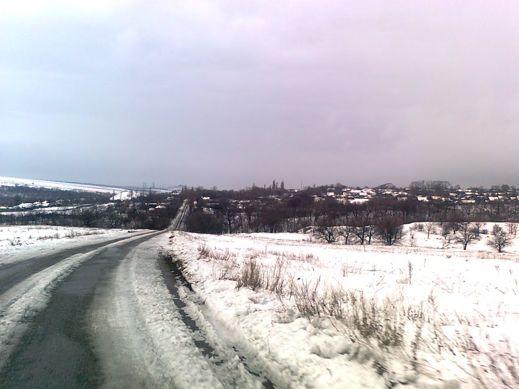Въезд в Сабовку. Декабрь 2010