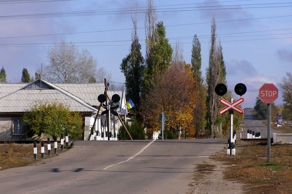 Ж.д. переезд на перегоне Белокуракино - Старобельск
