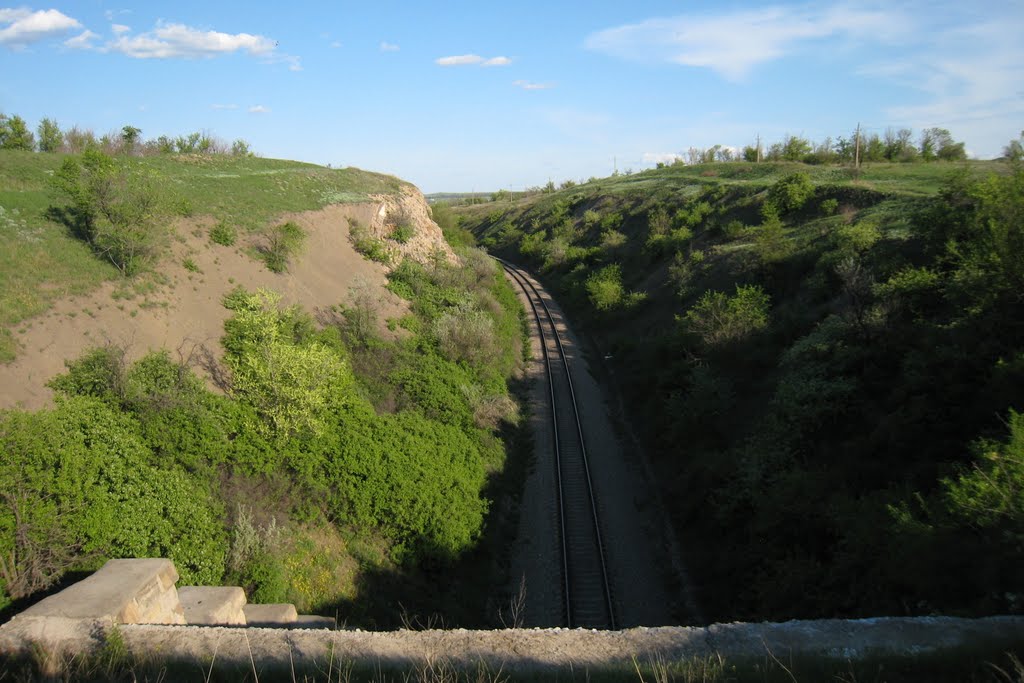 Мост через железную дорогу. A bridje over a rail way.
