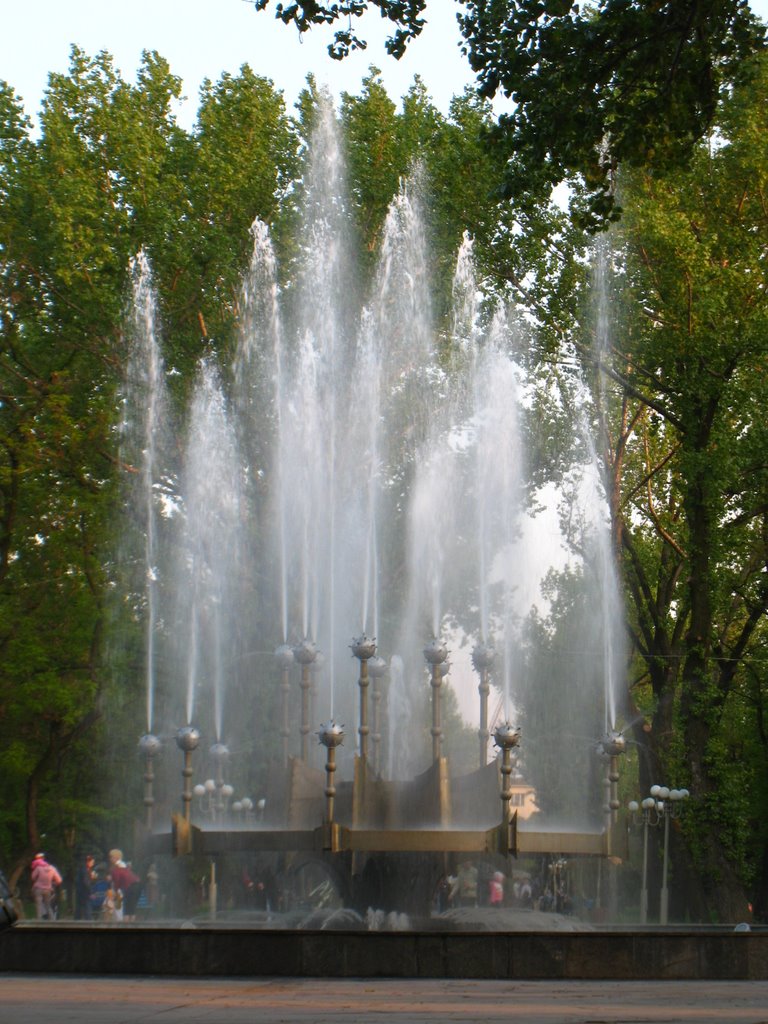 Фонтан теперь вертикальный. The fountain now is vertical.