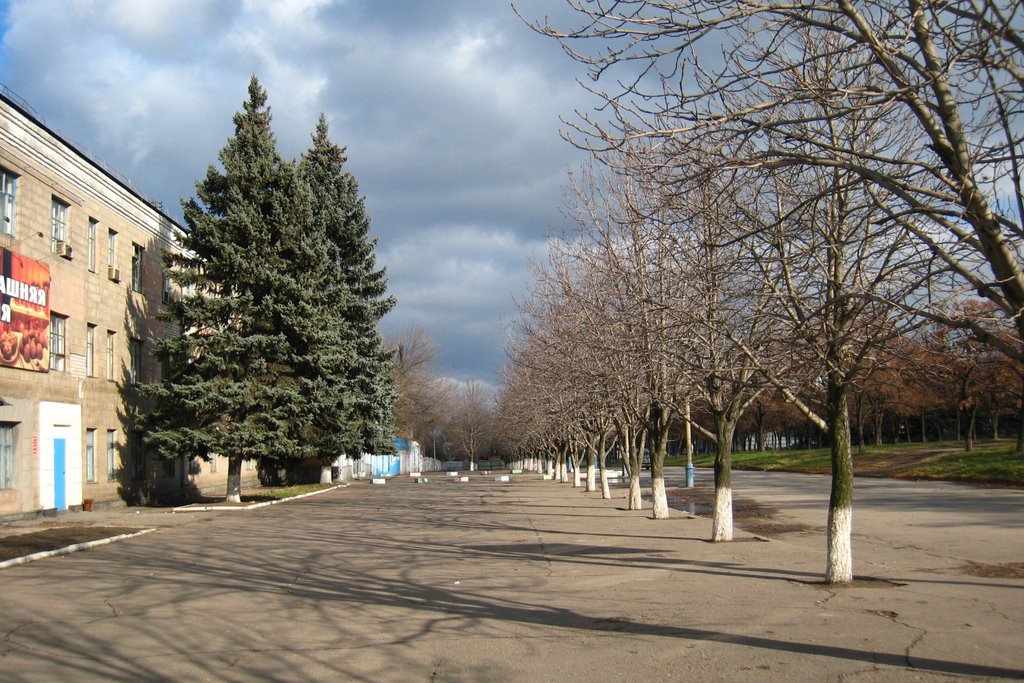Алейка возле обувной фабрики. Alley near shoes factory.