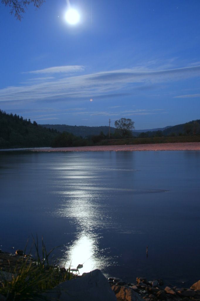 Moon night on Stryy River