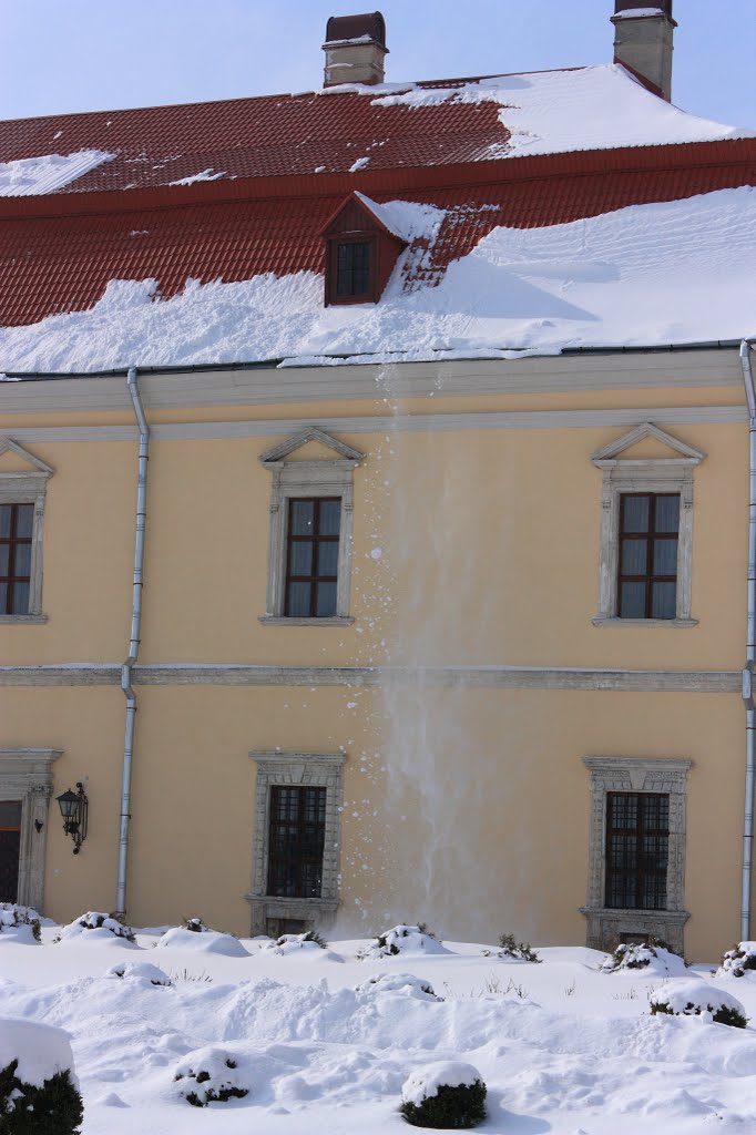 сніг падає з дахів