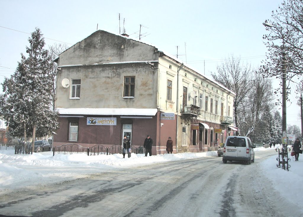 Дом по улице Бандеры, рядом со сквером, где памятник Бандере. Вид на северо-восток.