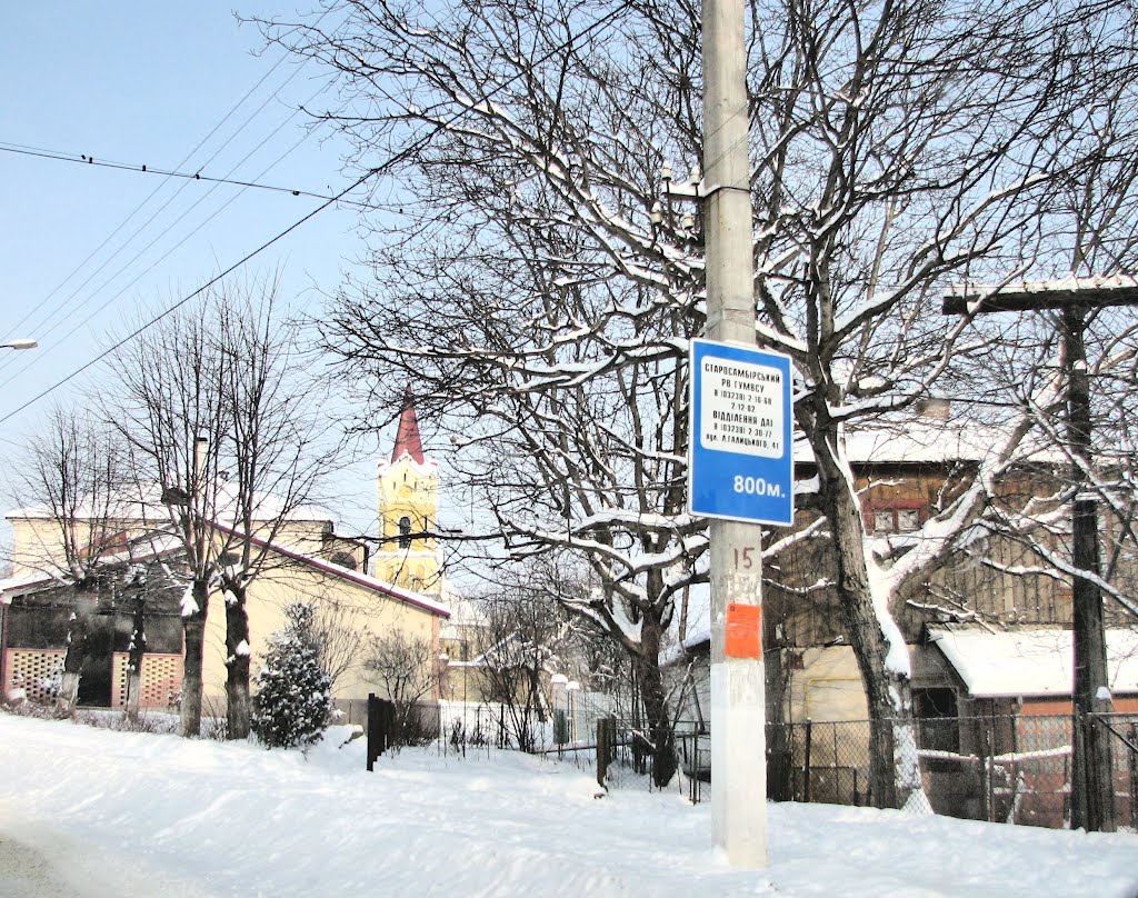 Костёл в Старом Самборе. Вид на север.