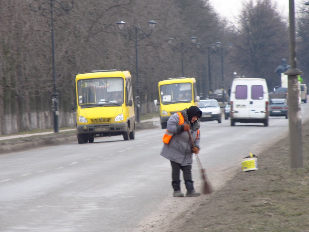 підмітання червоноградської дамби ..