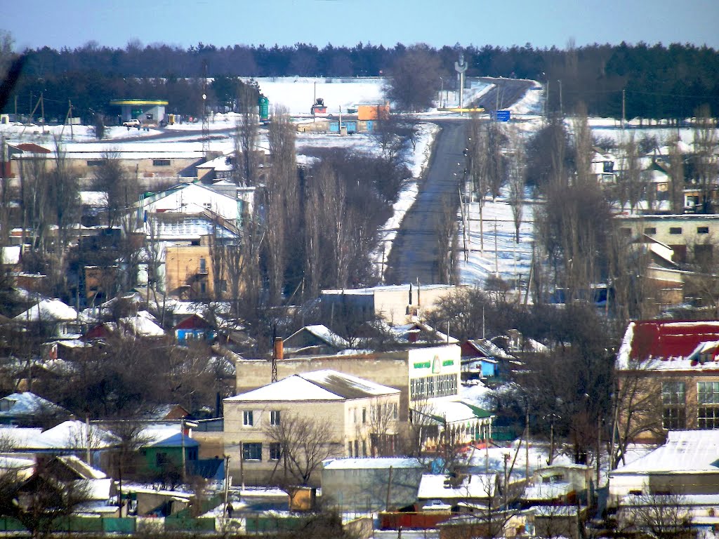 Доманевка. Вид на кольцо с рэсовской  горы.