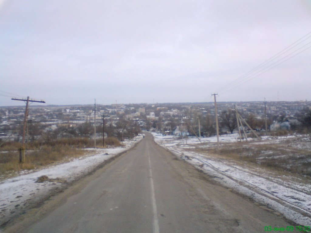 Въезд в ПГТ Еланец