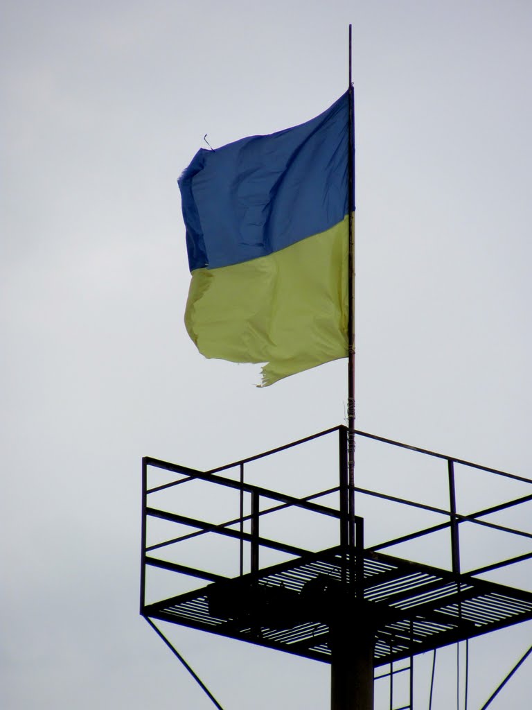 Этим государственным стягом все сказано.Обветшавшее отрепье.А жаль. г.Новый-Буг.