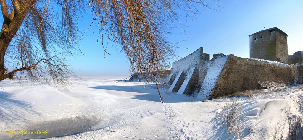 Крепость Белгород - Днестровский. Вид на башню Пушкина. Fortress of Belgorod - Dniester. View of the Tower of Pushkin.