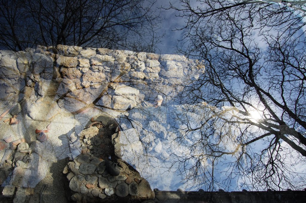 The ruins of  forefathers homes under the endless blue sky