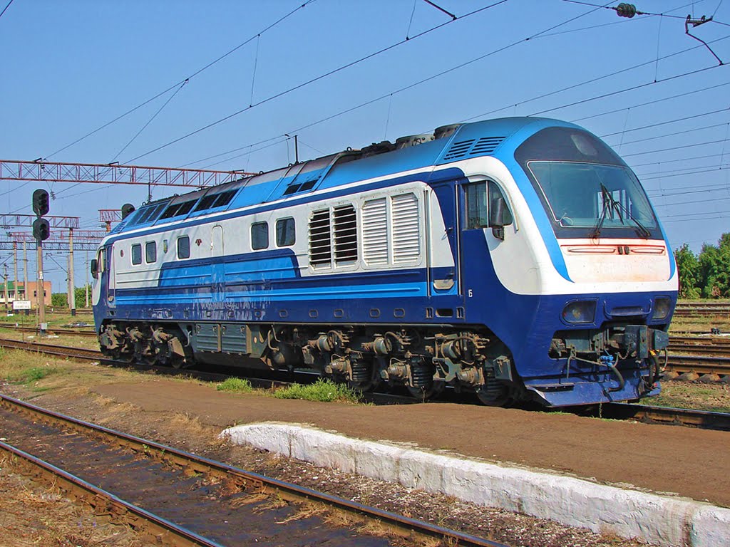 Тепловоз ТЭП150-004, ст. Гребенка