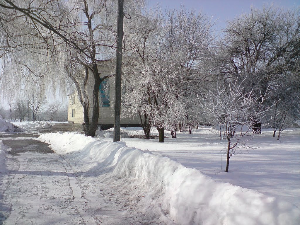 Школа зимой