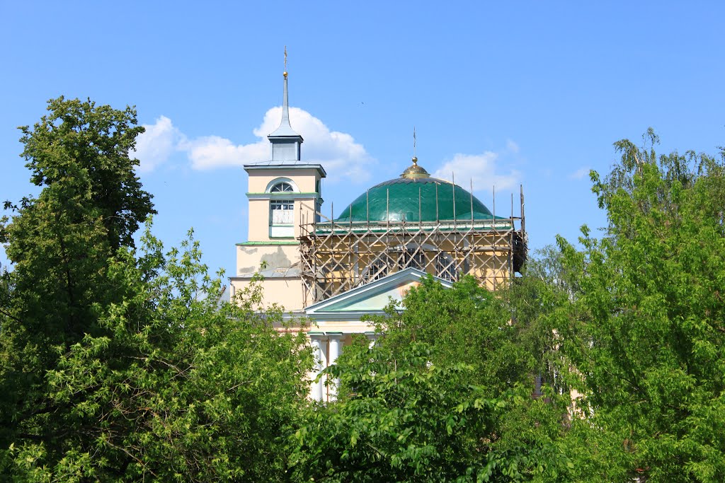 Korets. St. Nicolas Orthodox Cathedral from the castle hill.