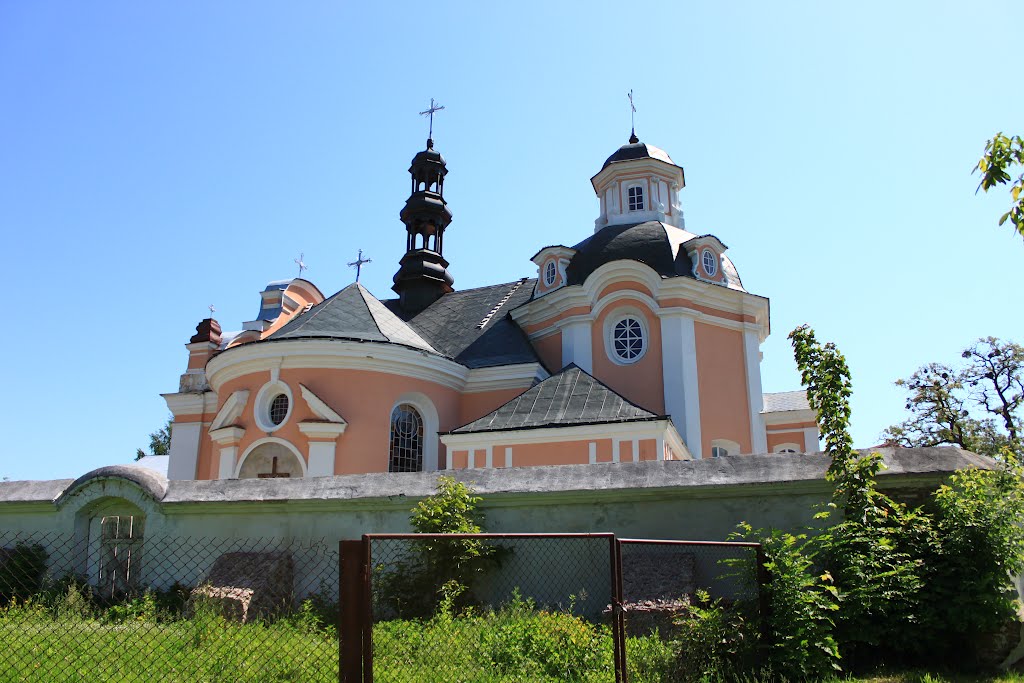 Korets. Polish Roman Catholic church from the back yard.