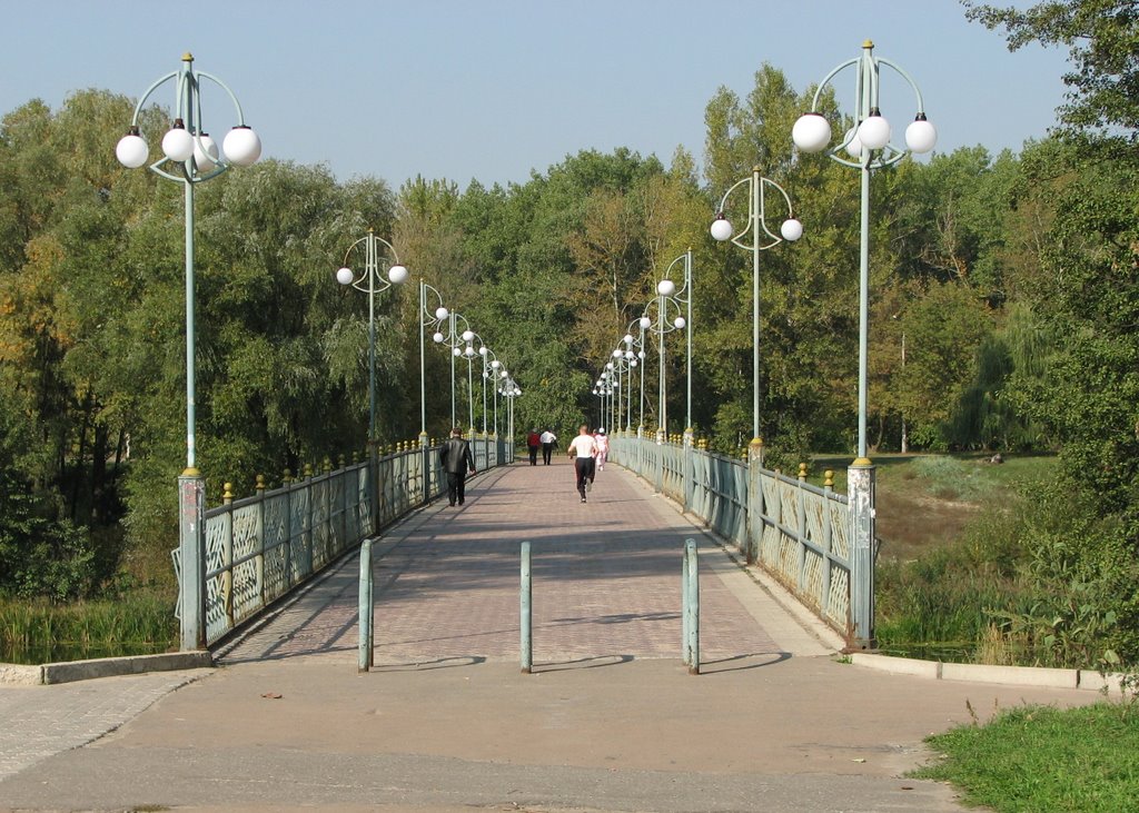 Пешеходный мост через речку Псел