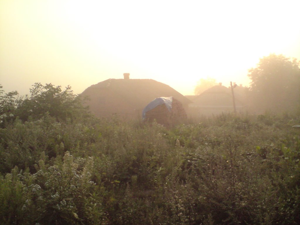 Berezhany , misty late summer sunrise....