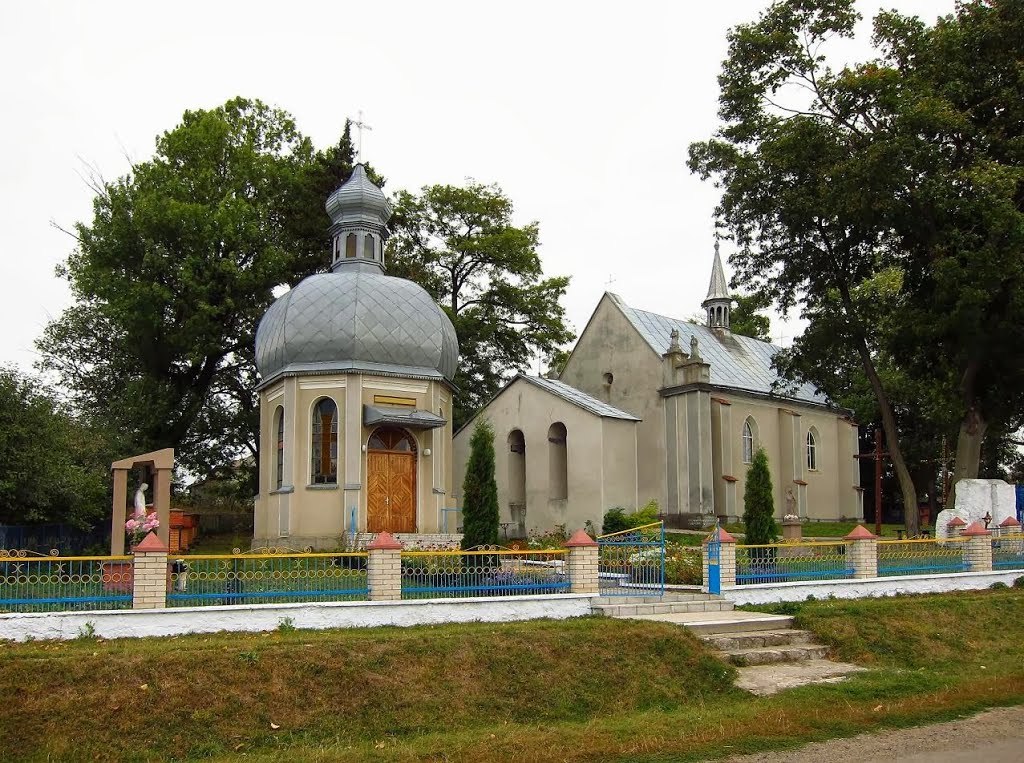 с. Буцики. Церква-костел Собору Пресвятої Богородиці.(1860р.) / Butsyky village. Church. (1860).