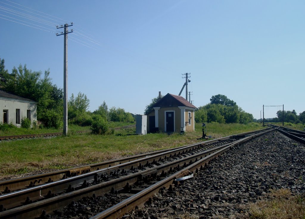 Станция Лановцы. Стрелочный пост. Вид в сторону Лепесовки