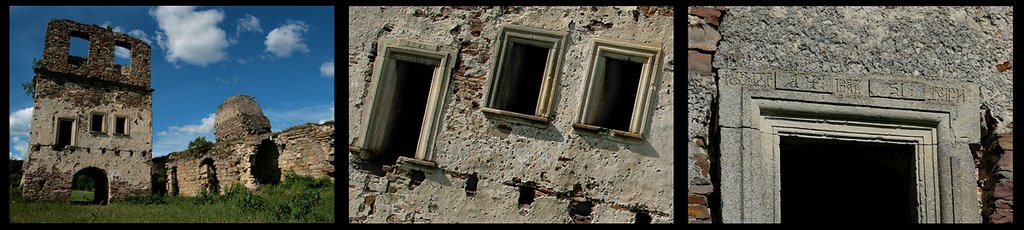 date and signs on the old monastery windows