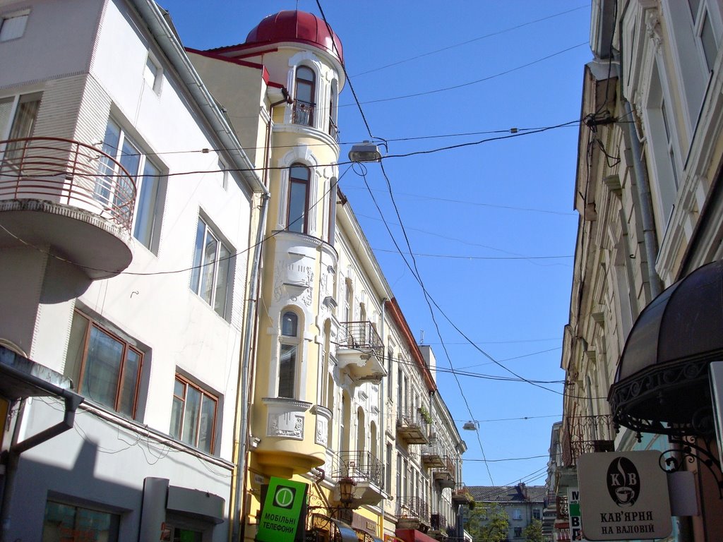Ternopil, street in the old town, May 2009