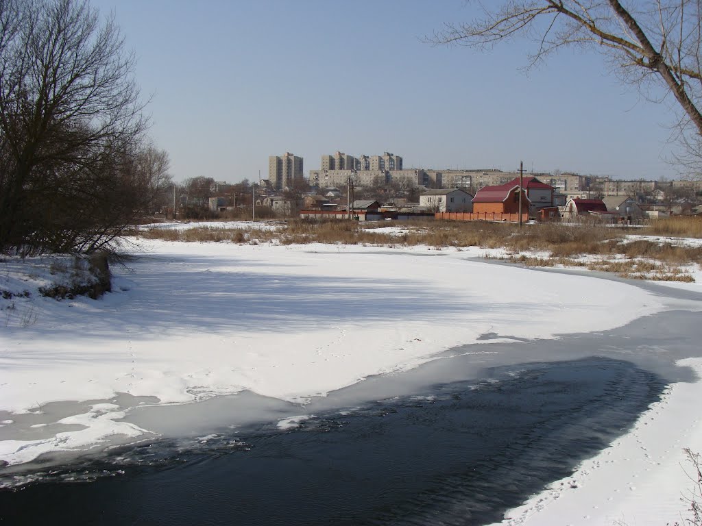 Река Балаклейка, март 2012 года. Вид в сторону города